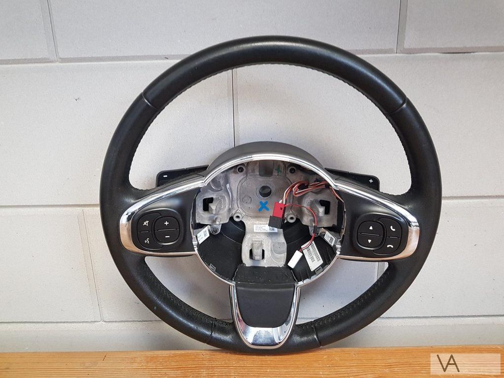 Fiat 500 2013 - 2019 lederen stuur met flippers en knoppen, Auto-onderdelen, Besturing, Fiat, Gebruikt, Ophalen of Verzenden