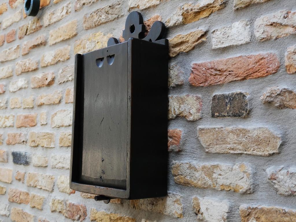 Nostalgische houten schooltas bekleed met fluweel (5658), Antiek en Kunst, Ophalen of Verzenden