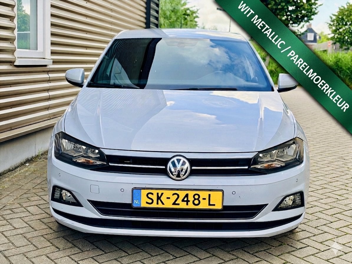 Volkswagen Polo 1.0 TSI 7-DSG|Parksensoren|Carplay|Dodehoek|, Auto's, Zwart, 95 pk, Leder en Stof, Origineel Nederlands
