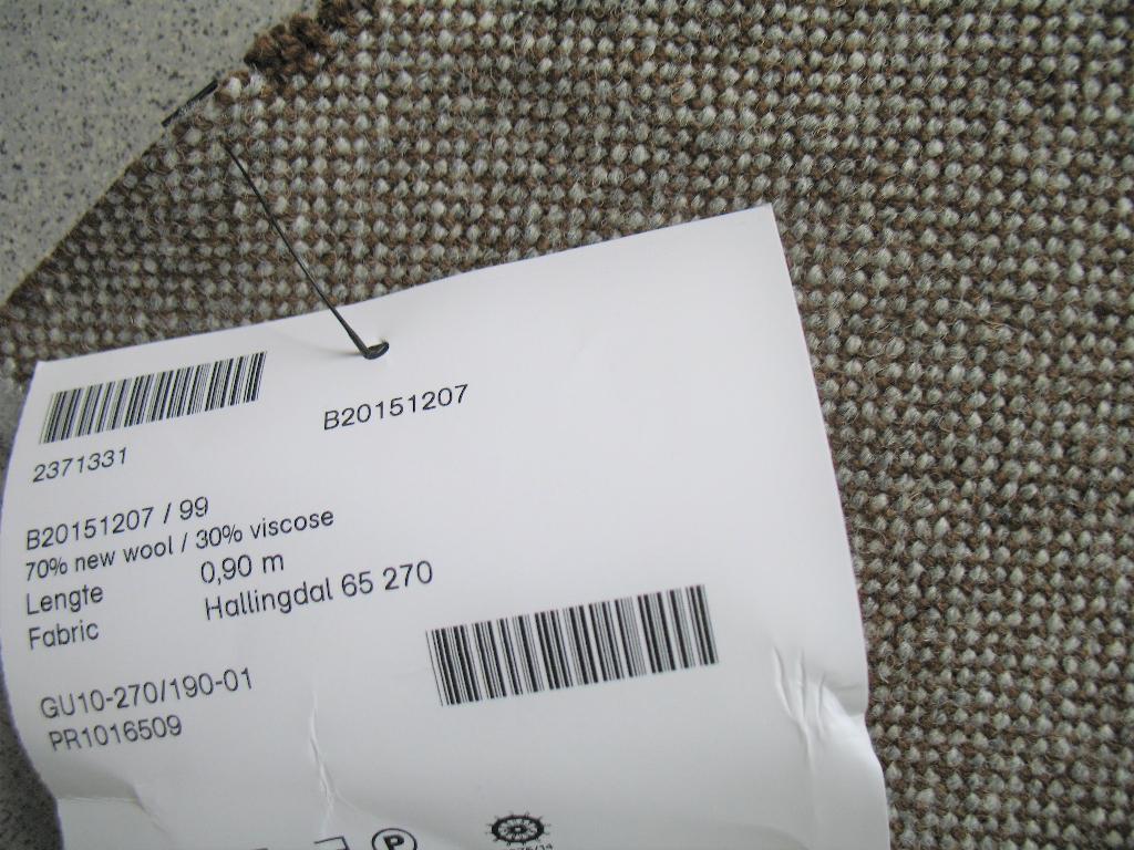 Kvadrat Hallingdal 65 270 grijs+bruin; 7x restant meubelstof, Wol, 120 cm of meer, Ophalen of Verzenden, Grijs