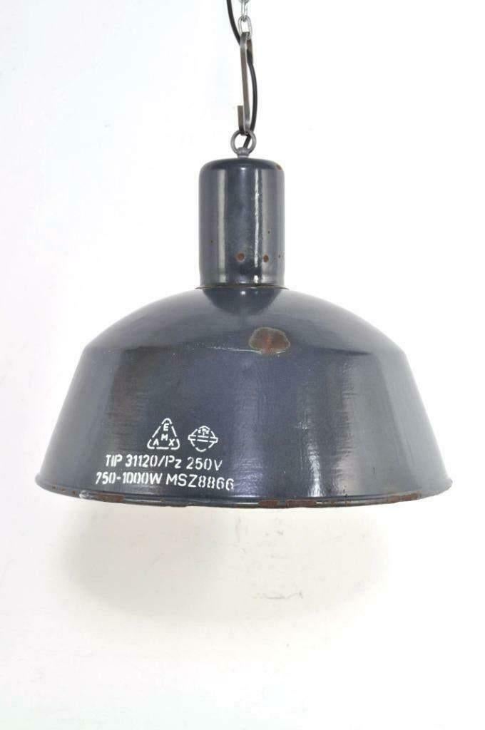 Grote industriële fabriekslamp emaille lamp, Huis en Inrichting, Lampen | Hanglampen, Ophalen of Verzenden, Gebruikt