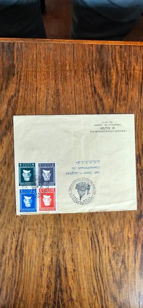 Envelop met Riebeeck postzegels - 1952, Postzegels en Munten, Postzegels | Eerstedagenveloppen, Nederland, Ophalen of Verzenden