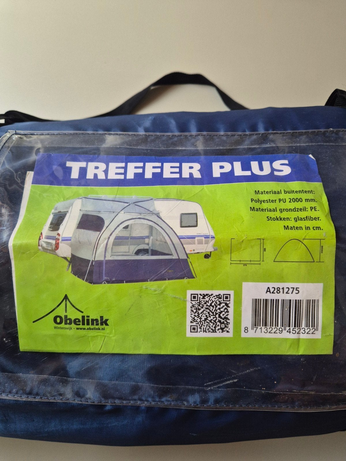 Obelink Treffer Plus voortent/bustent met grondzeil, Ophalen