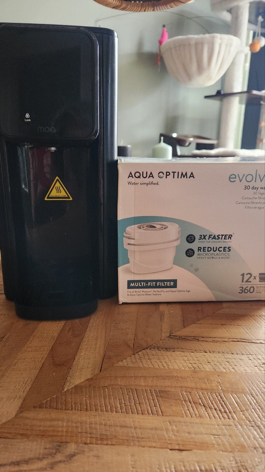 Moa Waterkoker met Aqua Optima Evolve filters, Ophalen, Zo goed als nieuw