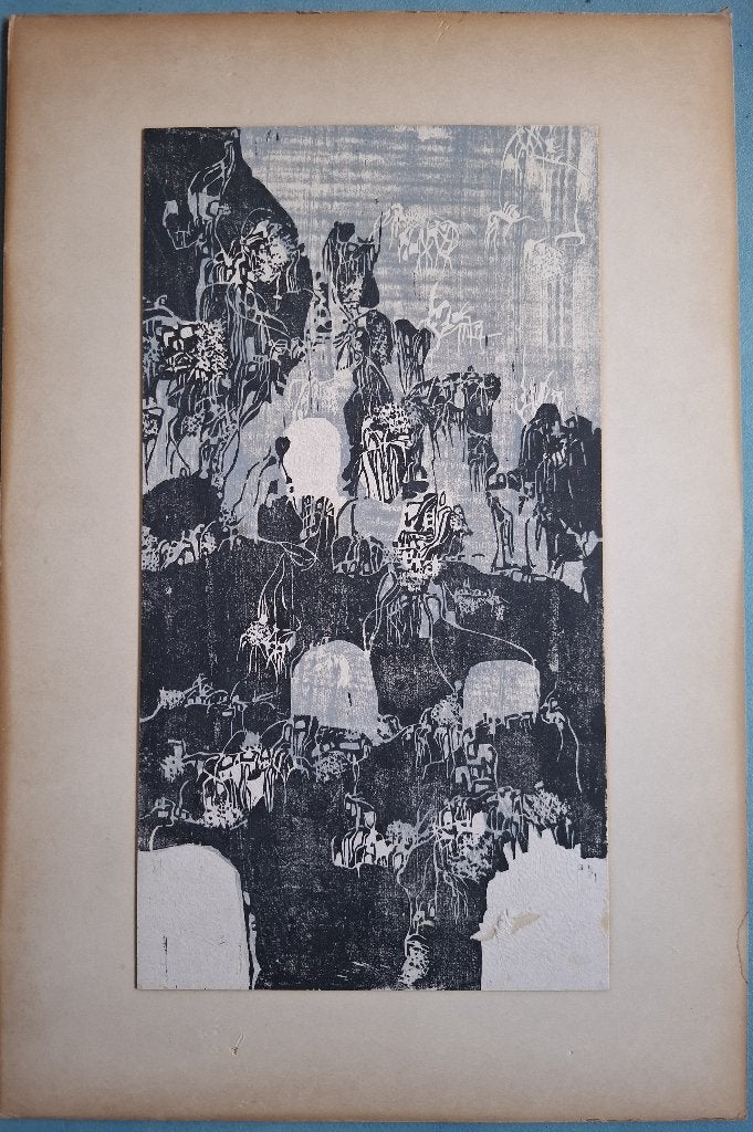 Houtsnede abstract, Ophalen of Verzenden
