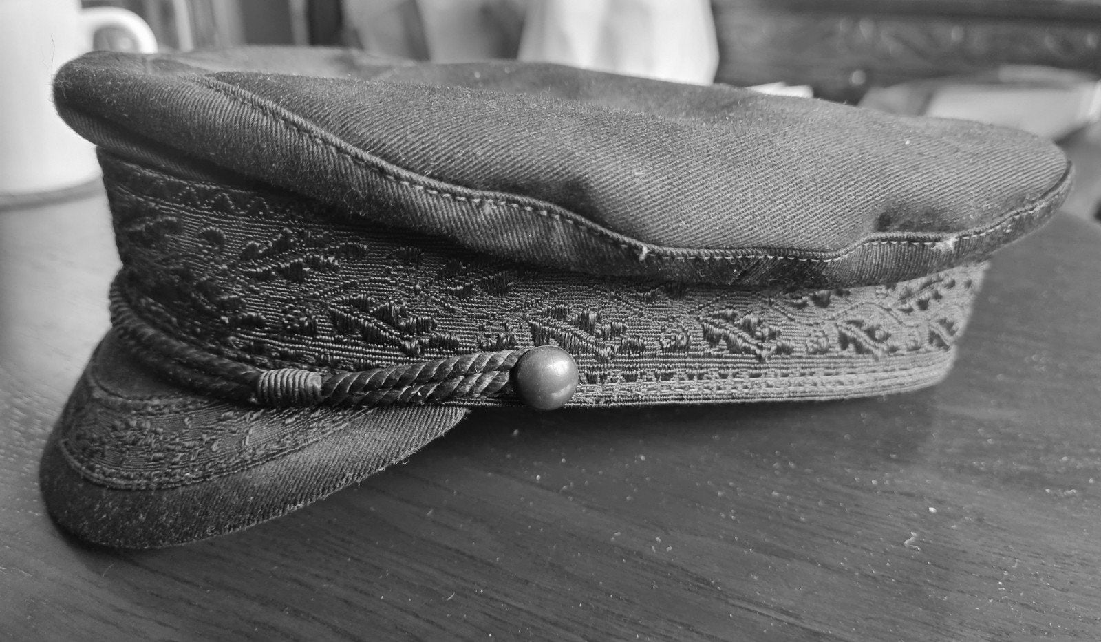 Vintage zwarte schipperspet, Verzamelen, Scheepvaart, Ophalen of Verzenden