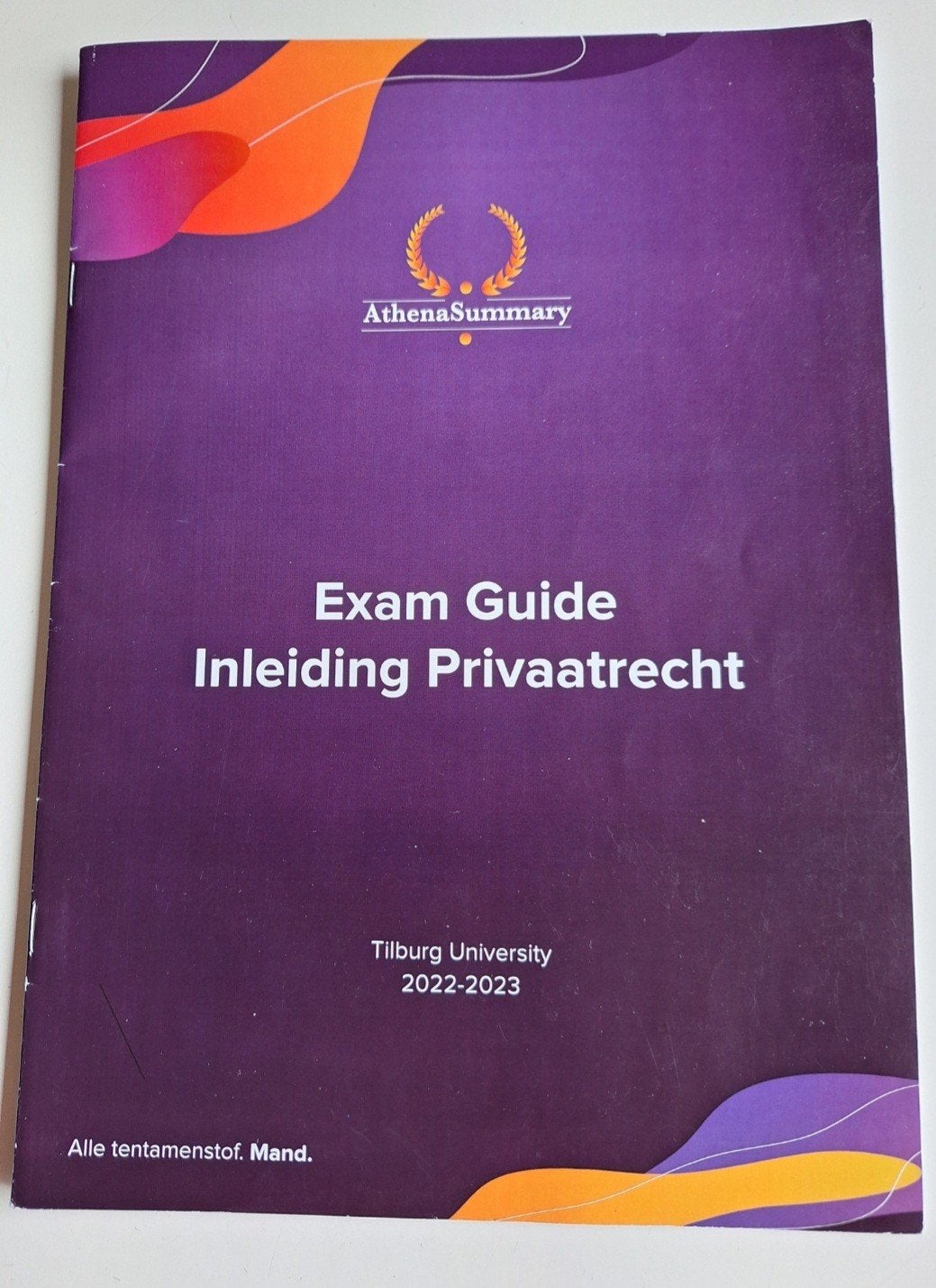 Inleiding Privaatrecht Exam Guide AthenaSummary, Ophalen of Verzenden, Zo goed als nieuw, WO
