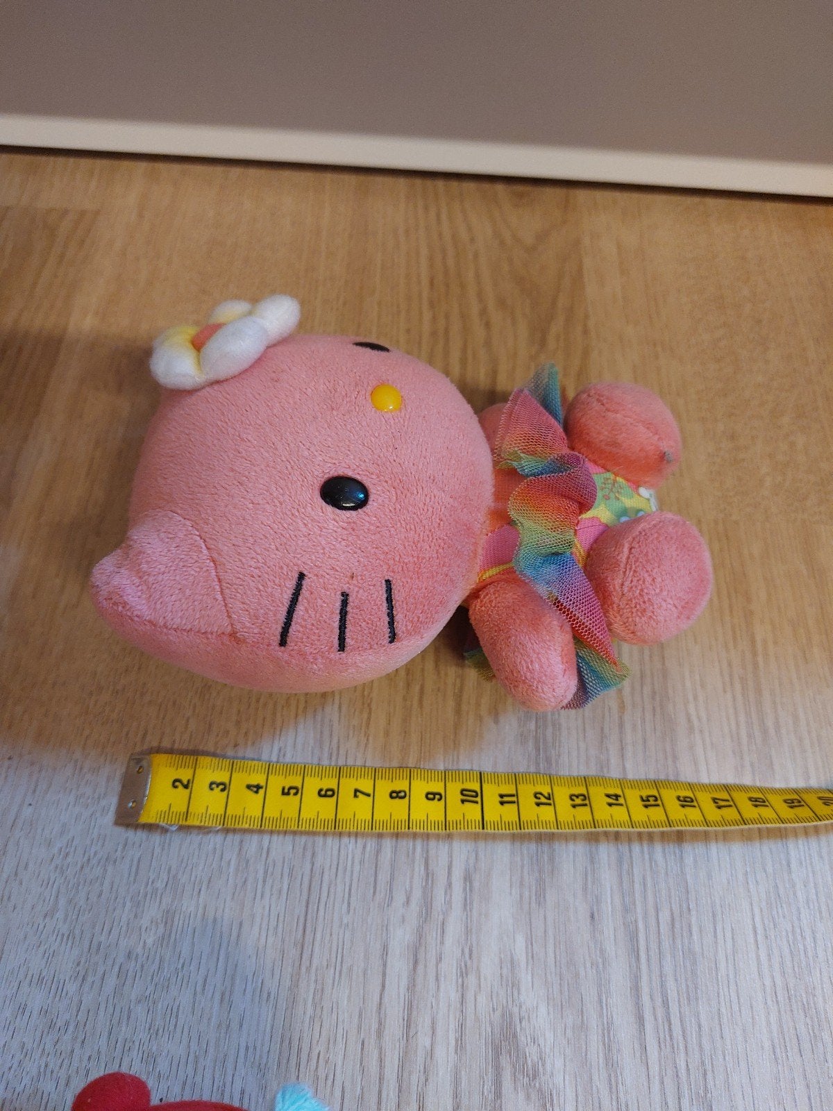 Hello kitty knuffeltje roze 16 cm, Ophalen of Verzenden