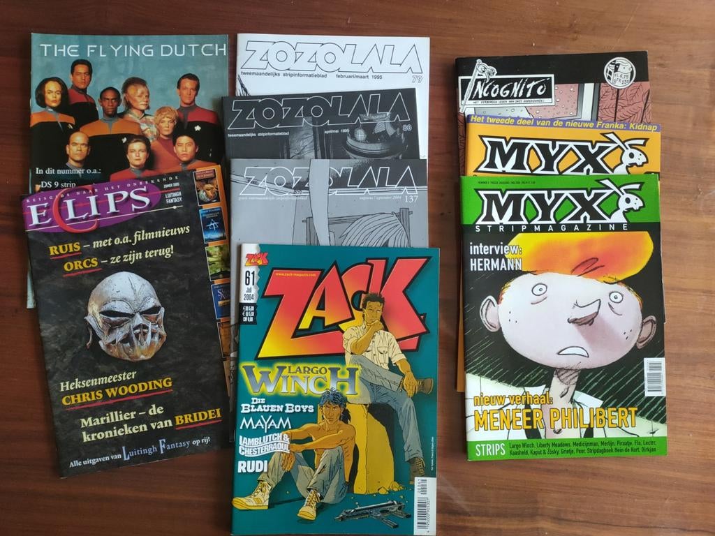 Lot van 9 diverse stripmagazines, Boeken, Stripboeken, Meerdere stripboeken, Ophalen of Verzenden, Gelezen