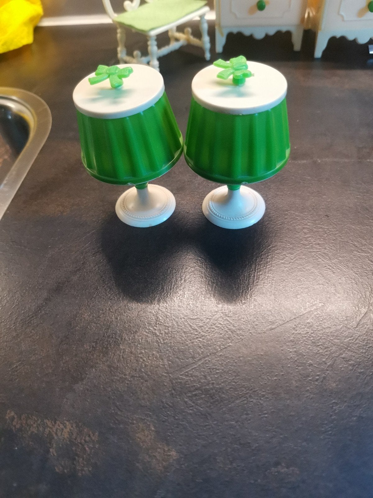 Vintage Galletli Galba lampen set - Groen en wit, Ophalen of Verzenden