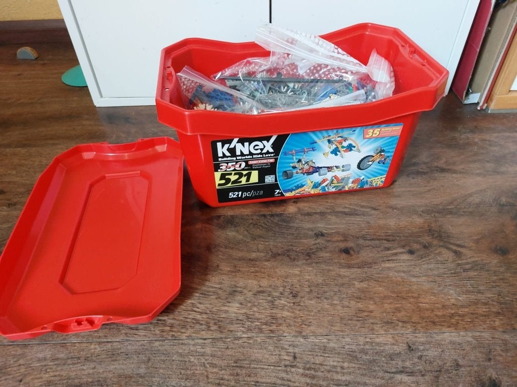 K'nex grote opbergbak vol, Kinderen en Baby's, Speelgoed | Bouwstenen, Ophalen of Verzenden, Gebruikt, K'nex