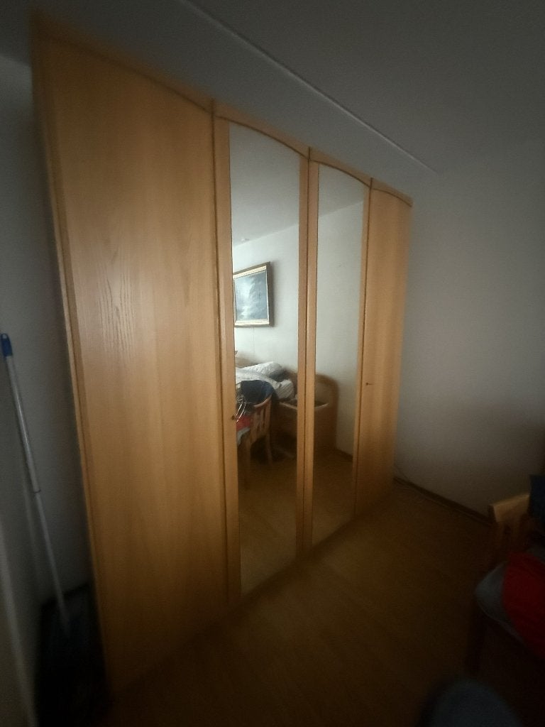 Mooi licht eiken 4-deurs kledingkast, Huis en Inrichting, Kasten | Kledingkasten, Ophalen, Met deur(en), 200 cm of meer, Eikenhout