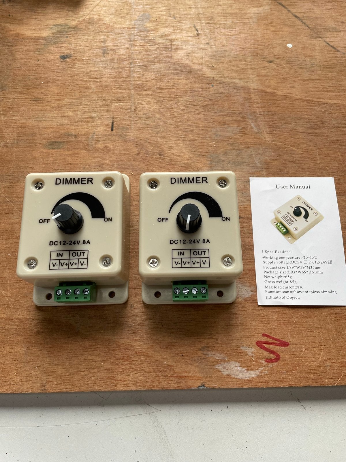 2x DC12-24V 8A LED Dimmer voor LED Strips en Verlichting, Ophalen of Verzenden, Zo goed als nieuw, Overige merken, Dimmer