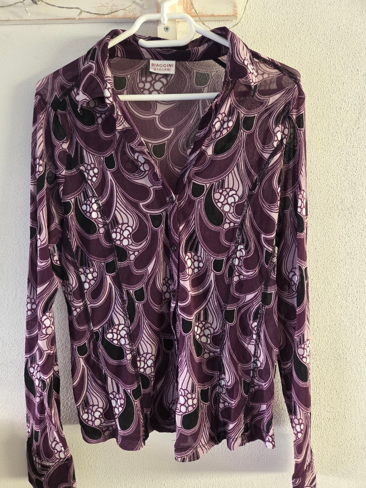 BIAGGINI Blouse Paars met Patroon - Maat 46, Meerkleurig, Maat 46/48 (XL) of groter, BIAGGINI, Ophalen of Verzenden