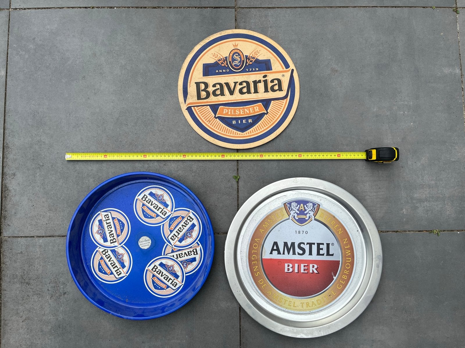 Bavaria en Amstel dienbladen en onderzetter, Ophalen, Gebruikt, Viltje(s), Amstel