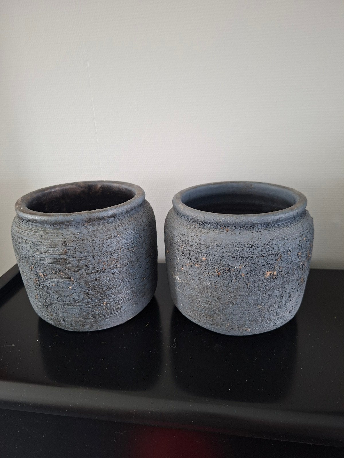 Set van 2 decoratieve plantenpotten (evt met kunstplanten), Ophalen, Zo goed als nieuw