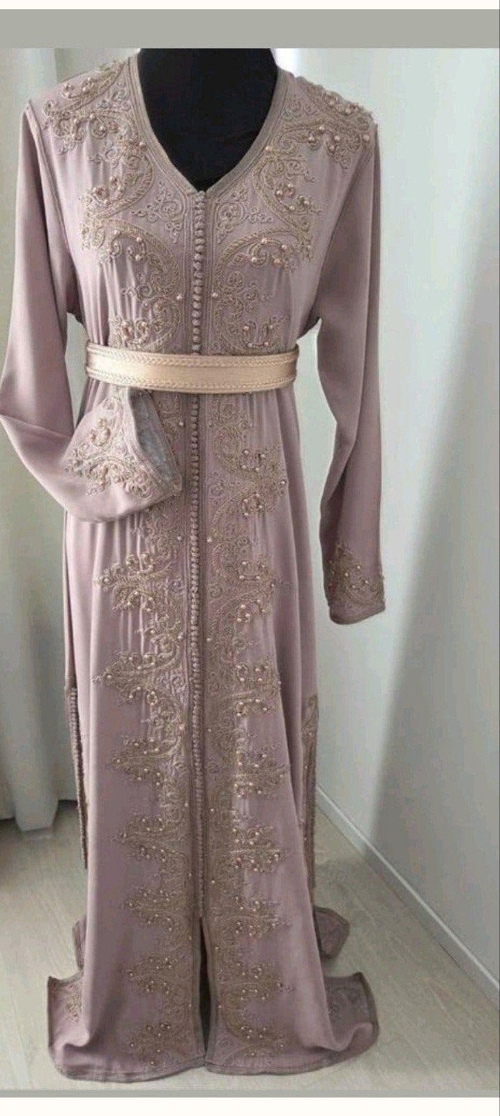 Marokkaanse  jurk :Prachtige Mauve Kaftan ( Jelaba ,Tachita), Ophalen of Verzenden, Zo goed als nieuw, Maat 38/40 (M), Overige typen