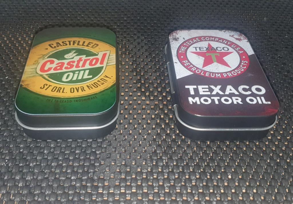 Opbergblikjes – Castrol & Texaco (Nieuwstaat!), Verzamelen, Blikken, Nieuw, Overige, Ophalen of Verzenden