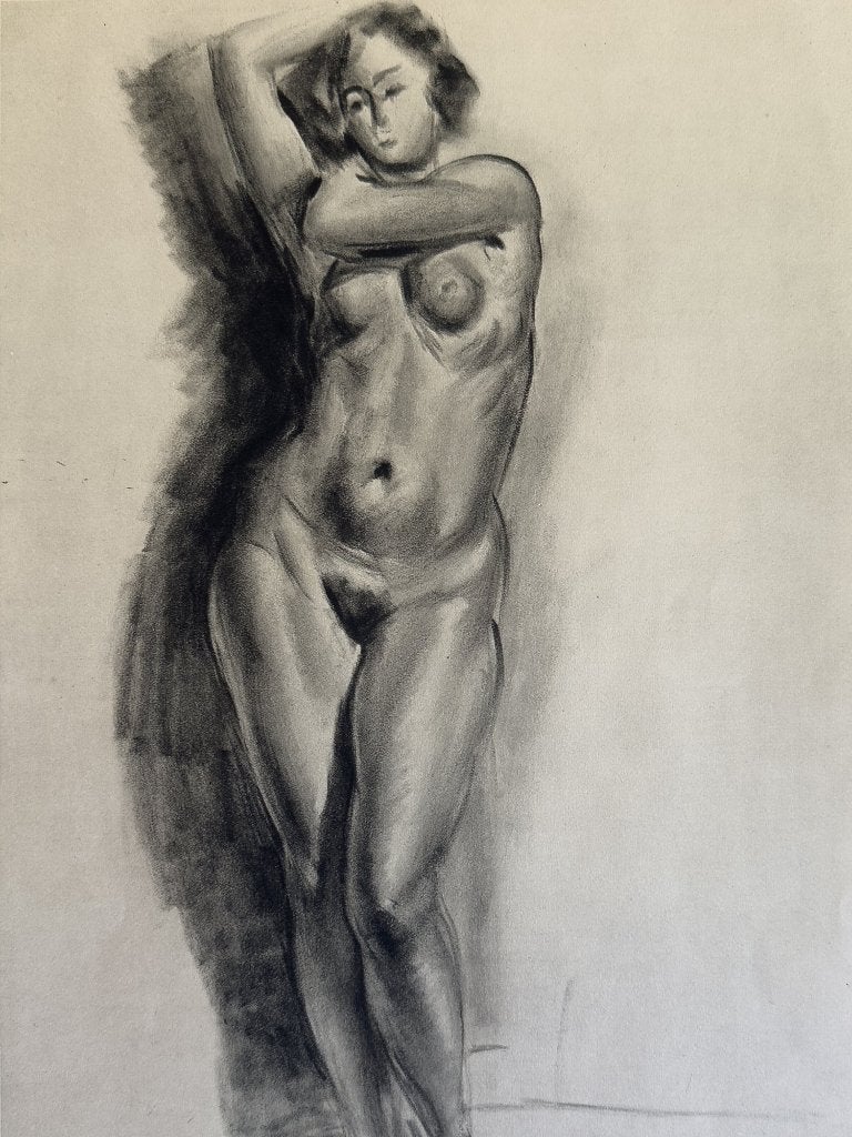 Henri Matisse – Grote heliogravure 1939, schets vrouw naakt, Verzenden, Portret, 1900 - 1949, Origineel