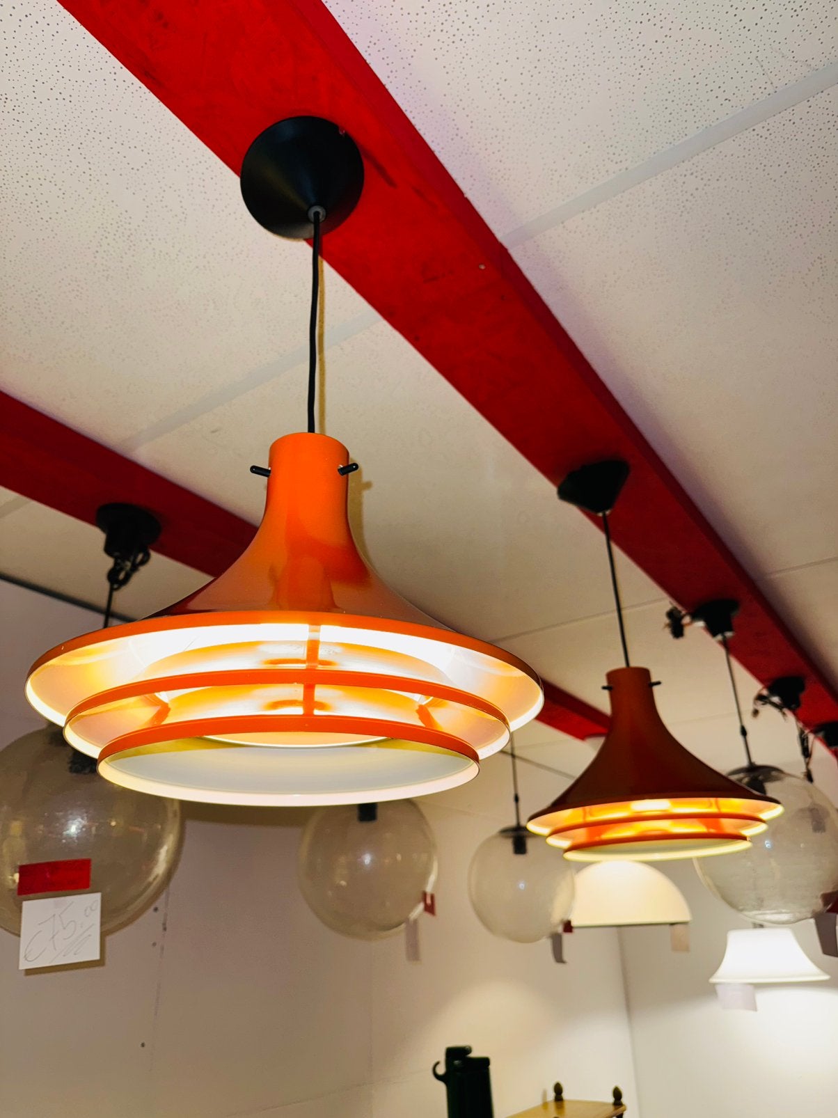 Twee vintage hanglampen Hans Agne Jakobsson voor Svera, Ophalen, A, A, A
