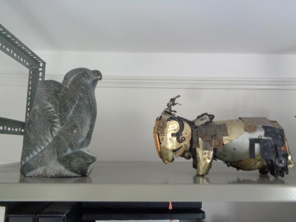 Origineel Eskimo Art van Soapstone, genummerd, uit Canada, Ophalen of Verzenden, 20 - 50 cm, Steen of Keramiek, Zeeleven