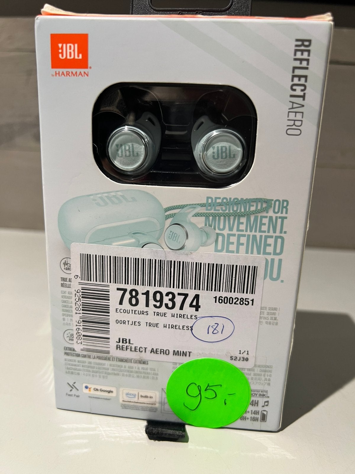 JBL REFLECT AERO MINT, In-ear, JBL, Nieuw, Ophalen of Verzenden