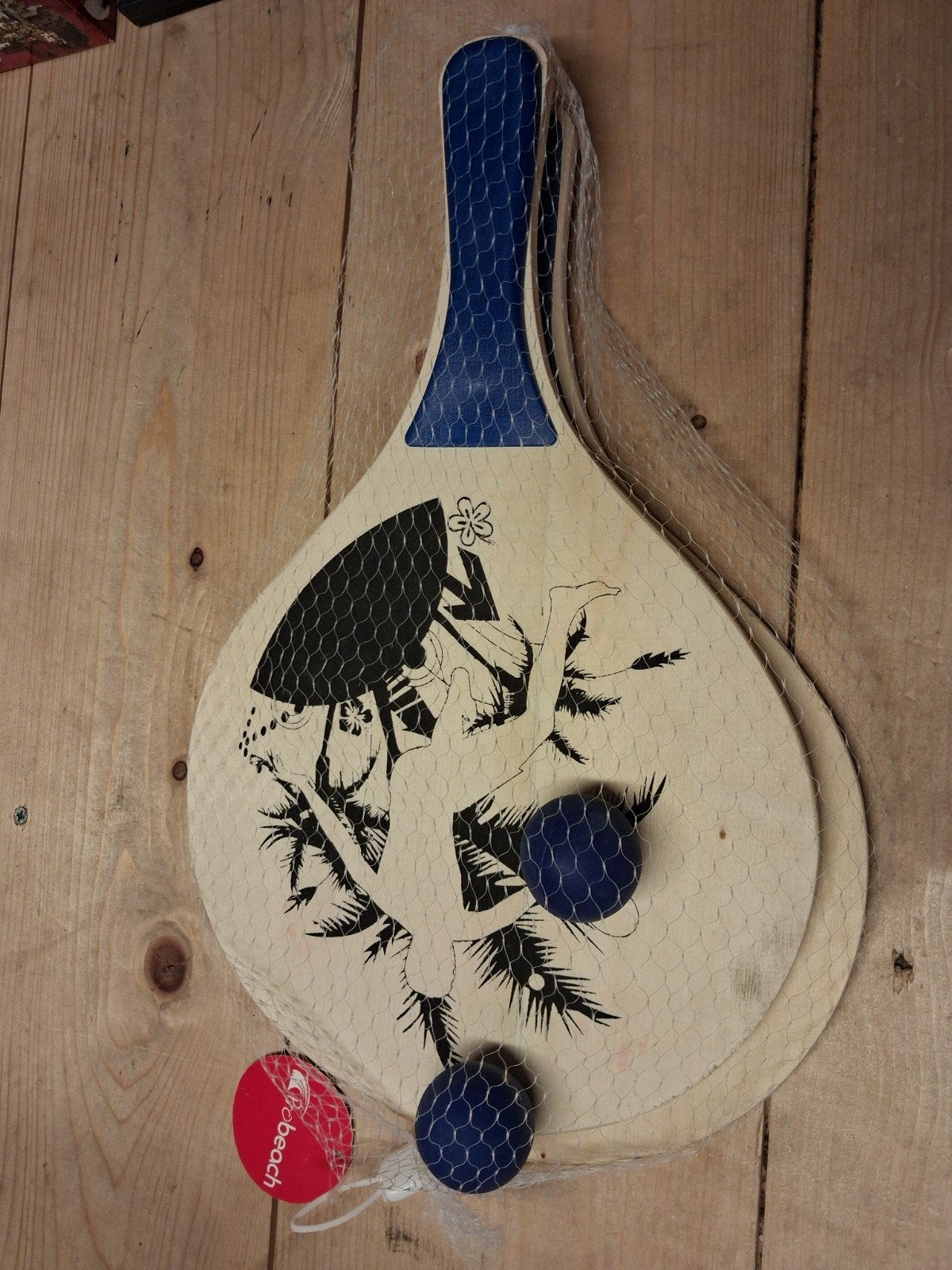 Beachball set - Houten rackets met ballen, Ophalen of Verzenden, Nieuw