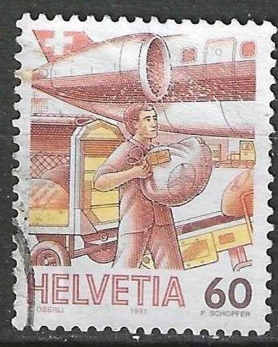 Zwitserland 1987 - Yvert 1268 - Posttransport (ST), Verzenden, Gestempeld