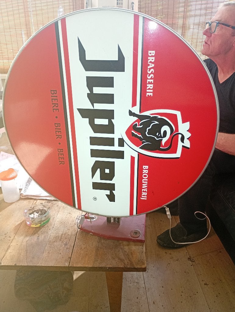Reclamebord lamp jupiler, Verzamelen, Ophalen, Zo goed als nieuw, Reclamebord, Plaat of Schild, Overige merken