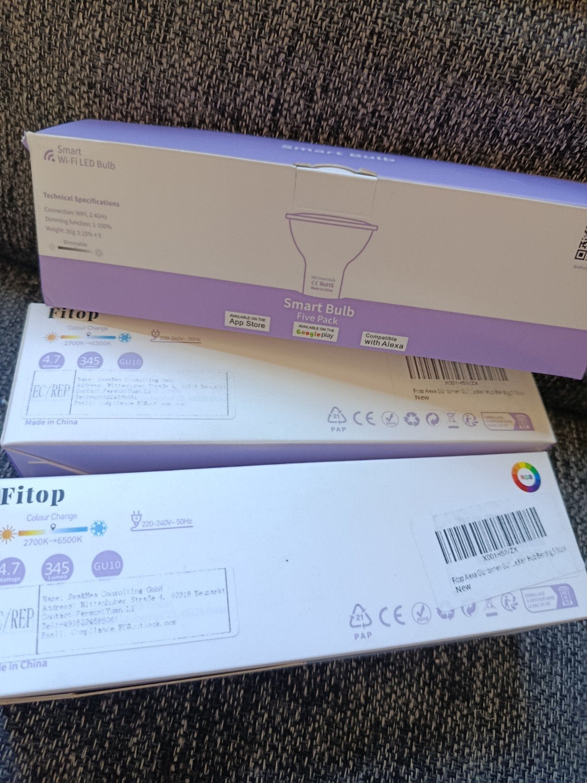 Nieuw in doos: Fitop Smart Wifi LED Spots (GU10) - 3x 5-pack, Afstandsbediening, Nieuw, Ophalen of Verzenden, LED