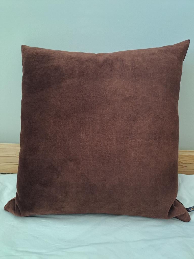 Claudi chique kussen 50x50cm warmbruin, Ophalen of Verzenden, Zo goed als nieuw, Bruin, Vierkant