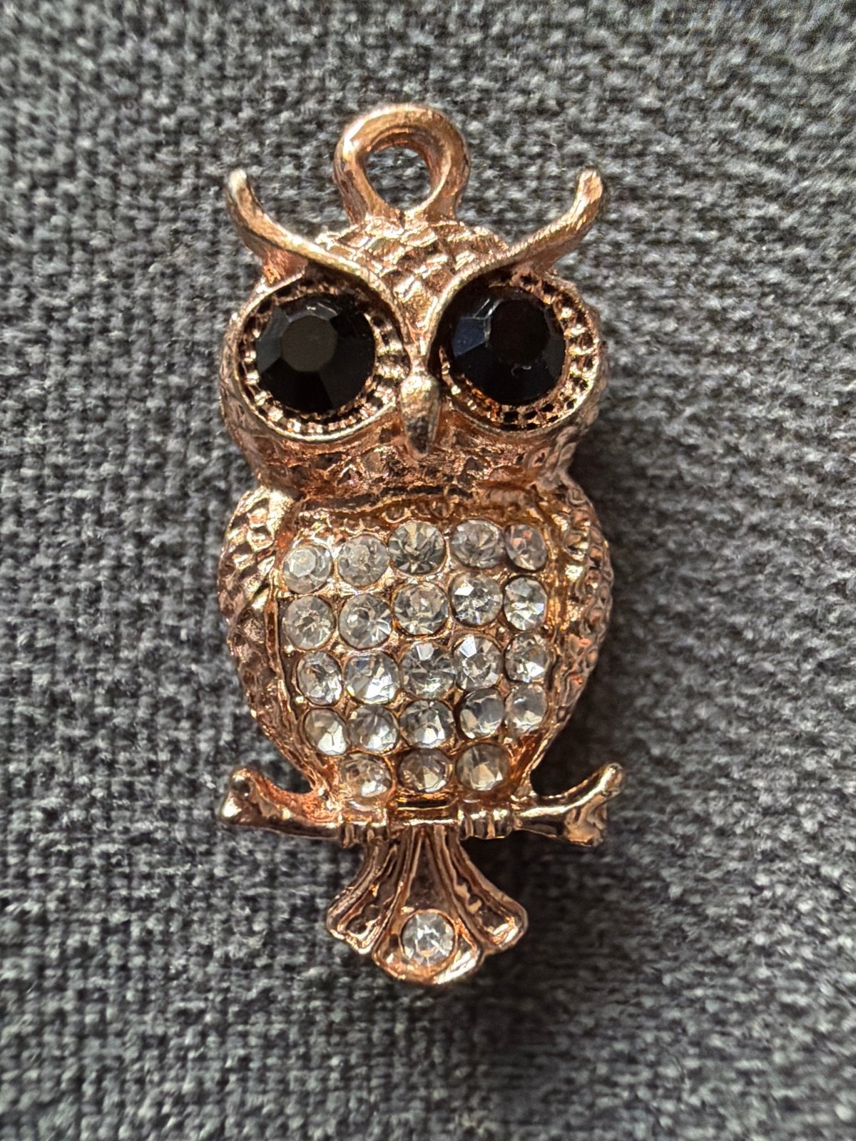 Bedel Uil met Strass - Roségoudkleurig, Overige merken, Overige materialen, Nieuw, Ophalen of Verzenden
