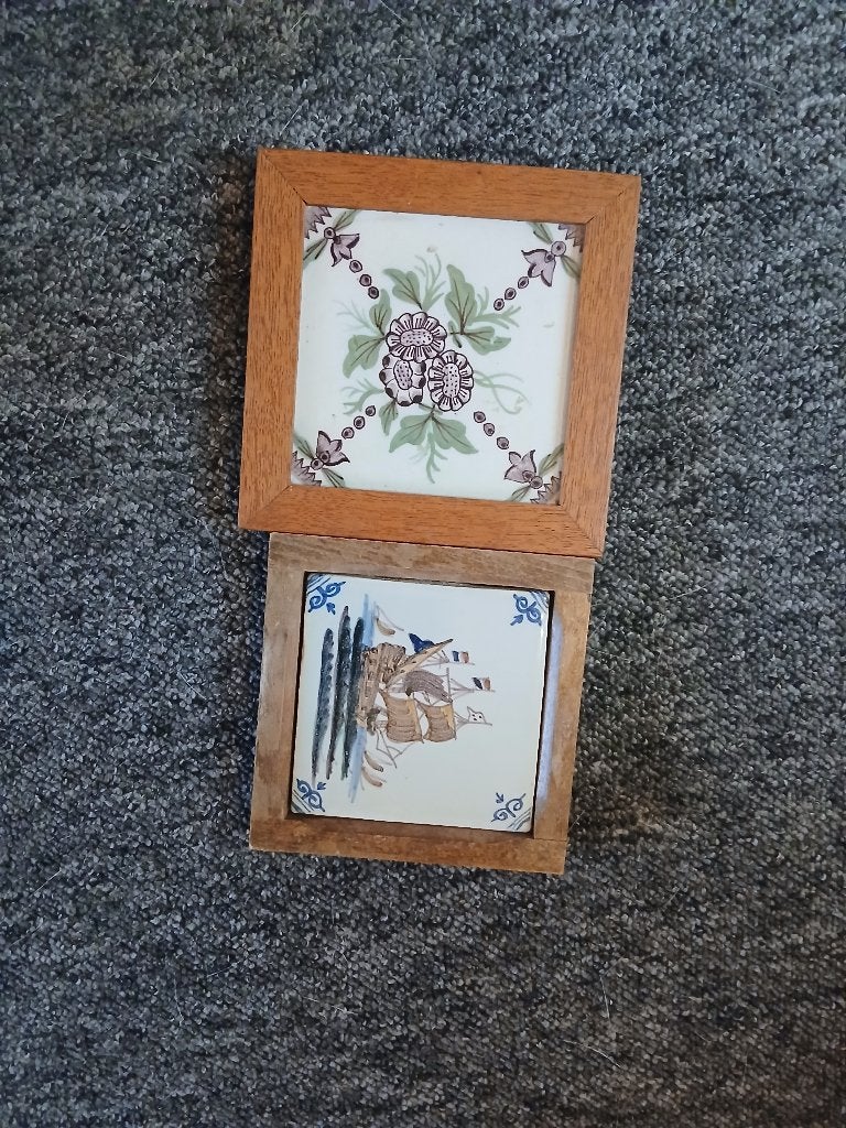 Twee oude tegels!, Antiek en Kunst, Ophalen of Verzenden