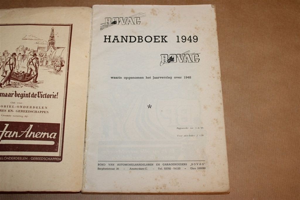 BOVAG Handboek 1949 — Autohandel en Garagebedrijf, Boeken, Ophalen of Verzenden, Gelezen, Overige merken