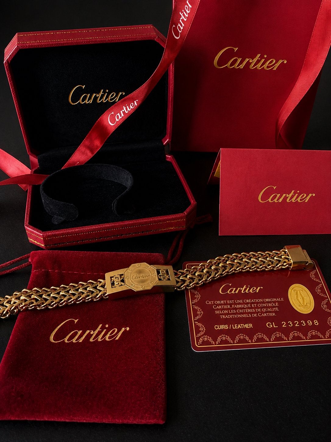 Cartier Herenarmband Goudkleurig Roestvrij Staal + Cadeau, Ophalen of Verzenden, Nieuw, Goud, Staal