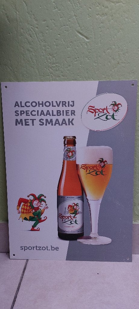 Reclamebord bier Brugse Zot, Verzamelen, Ophalen of Verzenden, Nieuw, Reclamebord, Plaat of Schild, Overige merken