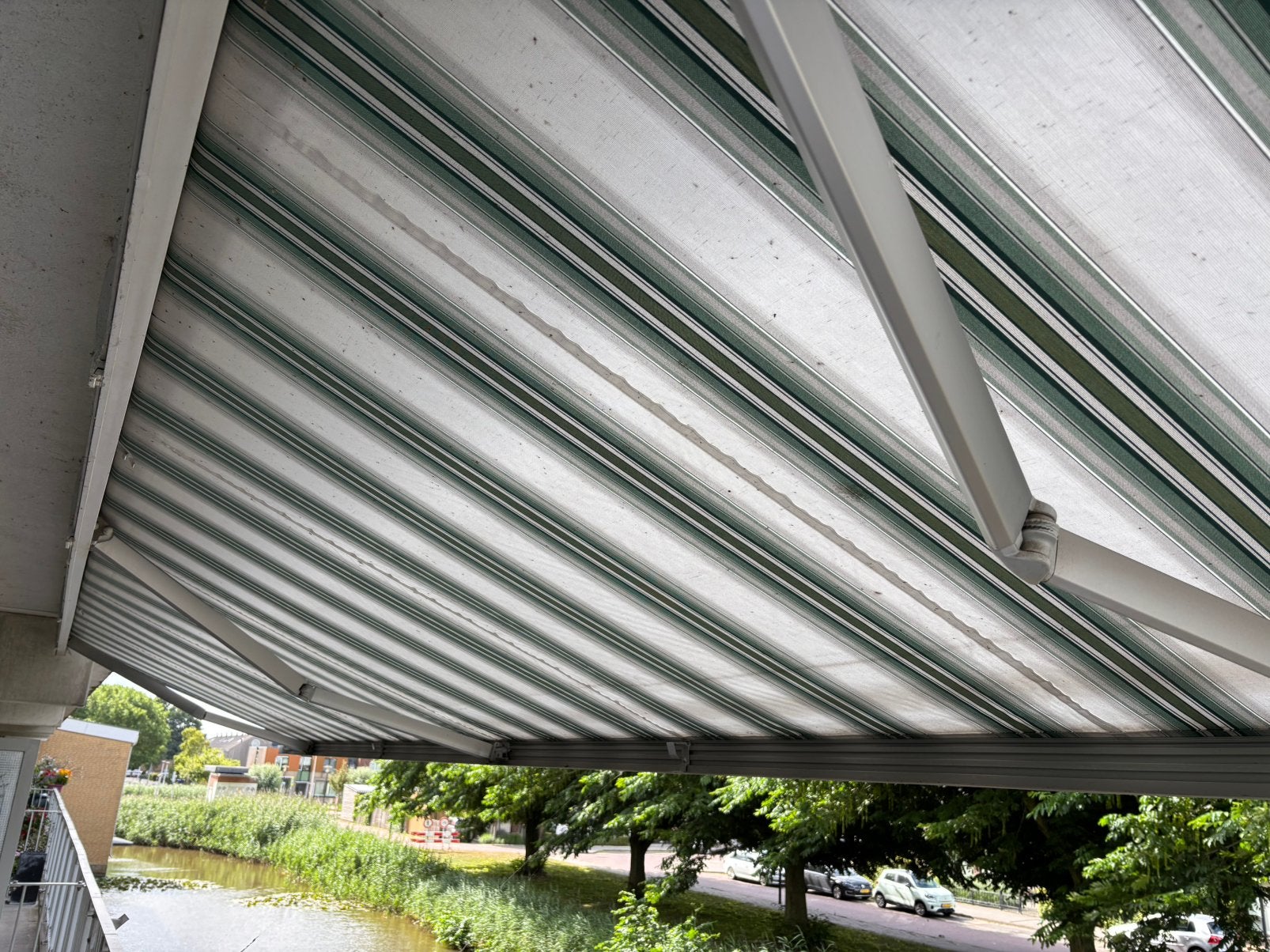Electrisch zonnescherm balkon, Tuin en Terras, Zonneschermen, Ophalen, Gebruikt, 450 cm of meer, 150 tot 300 cm