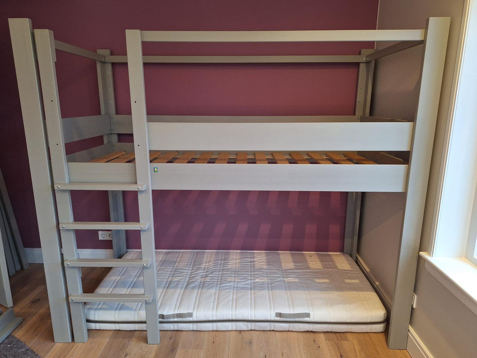 De Breuyn Woodkids hoogslaper, massief beuken, in hoogte ver, Ophalen, 85 tot 100 cm, Gebruikt, Hoogslaper of Stapelbed