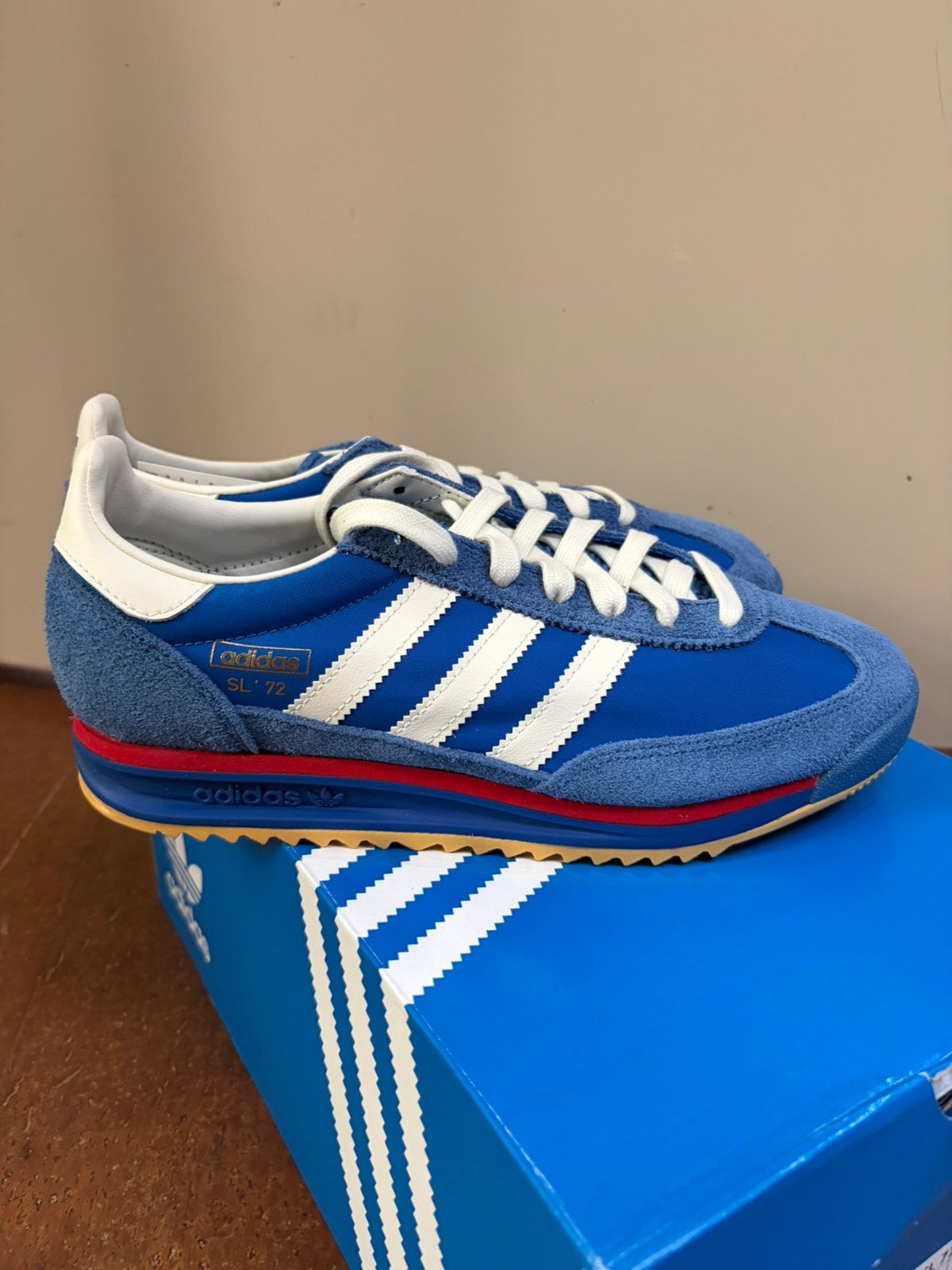 Adidas sneakers 40 sl 72 rs blauw wit rood, Ophalen of Verzenden, Zo goed als nieuw, Blauw