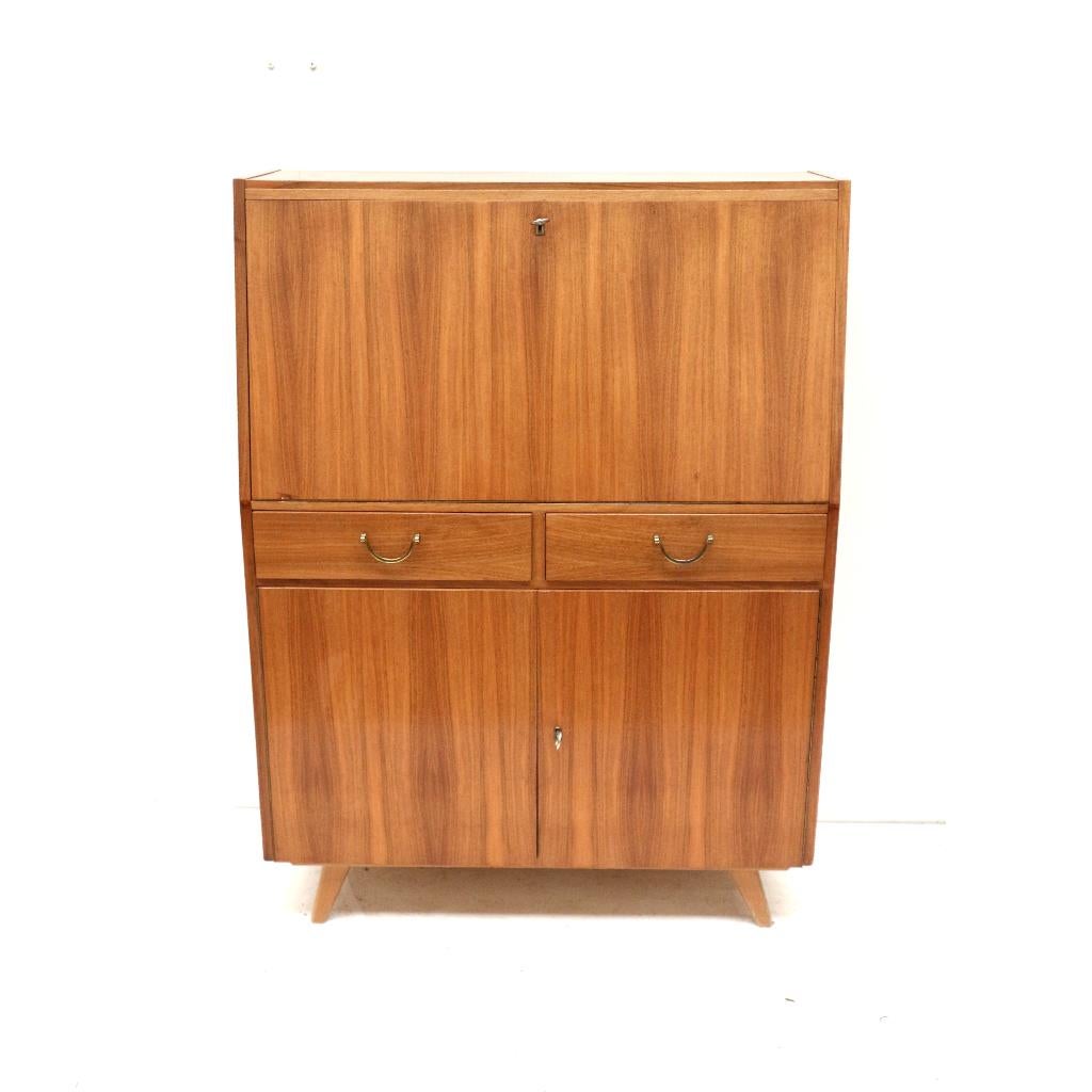Vintage design secretaire jaren '60 '70 midcentury bureau, Verzenden, Gebruikt