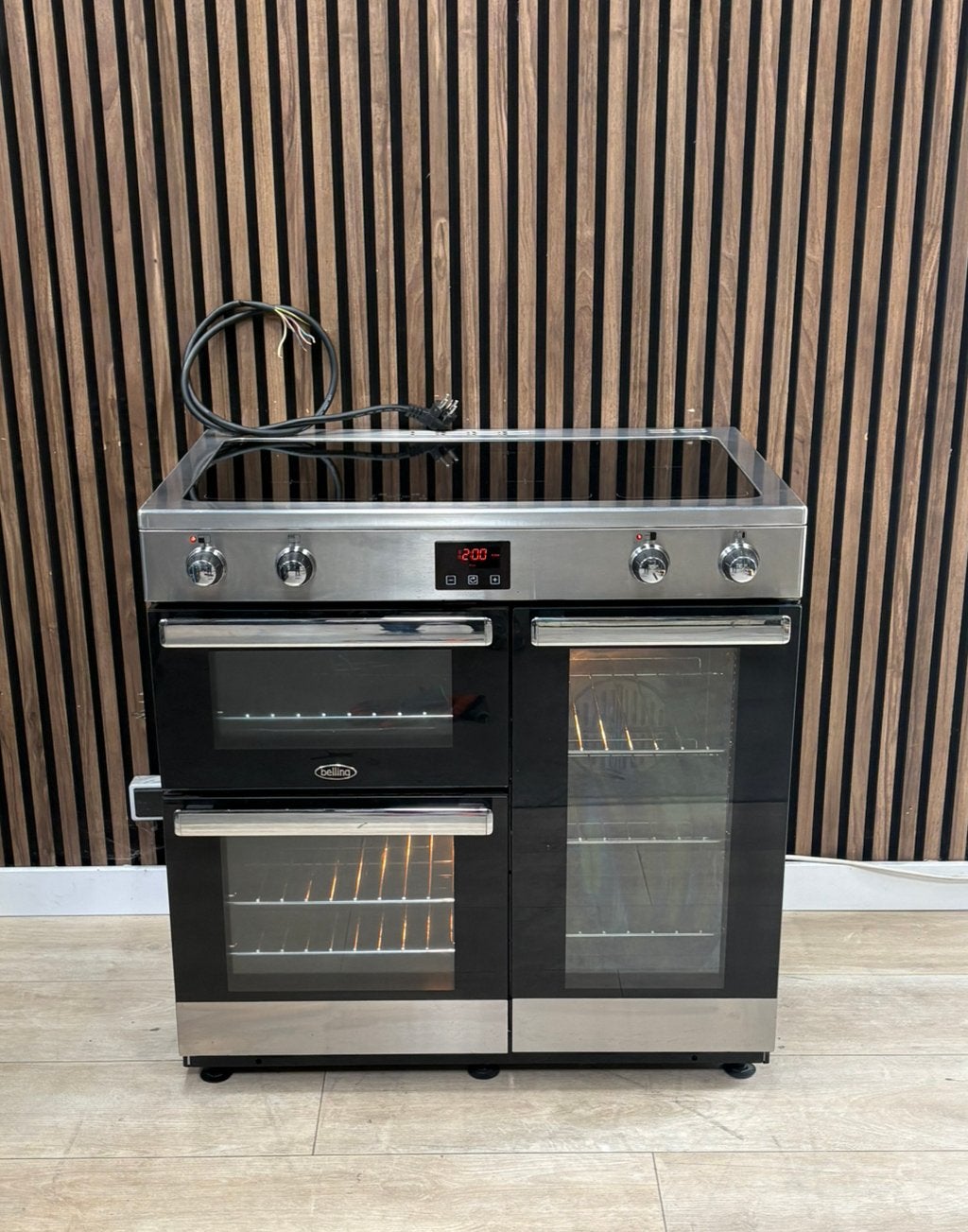 Luxe Rvs Belling INDUCTIE Fornuis 90 cm (Gratis bezorgen), 5258sh, Witgoed exclusief, Ophalen of Verzenden, Zo goed als nieuw
