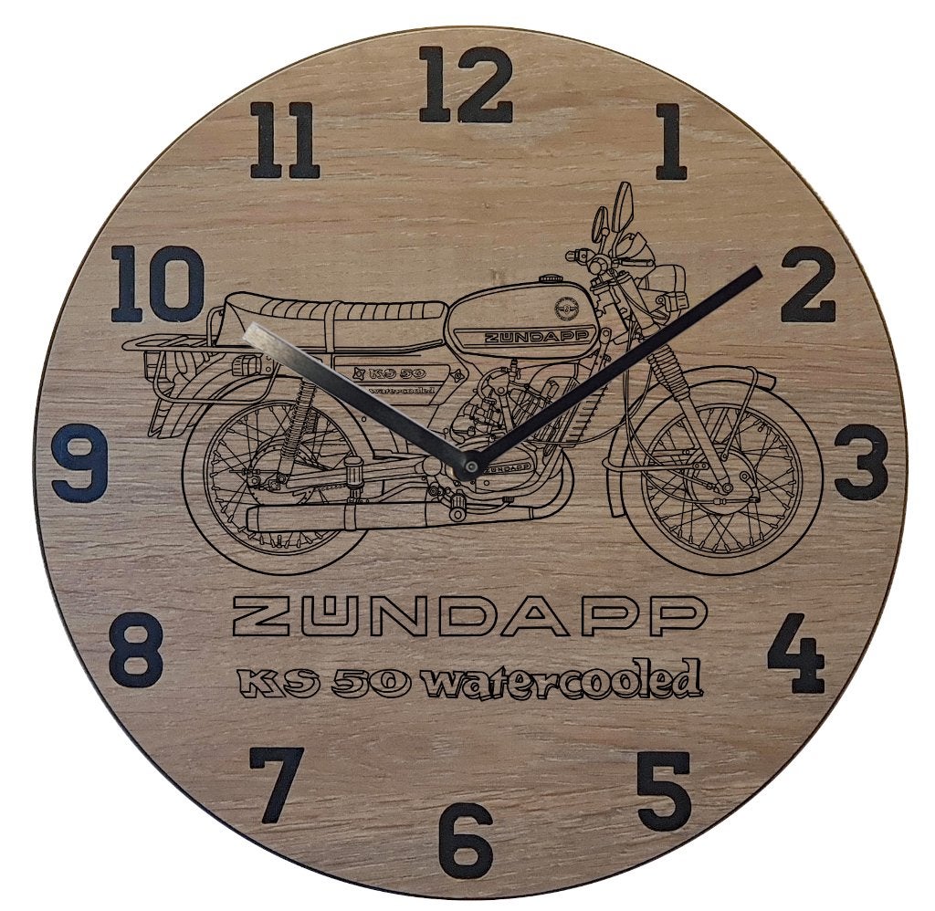 Zundapp KS50 Watercoolend - Thema klok, Ophalen of Verzenden, Nieuw, Wandklok