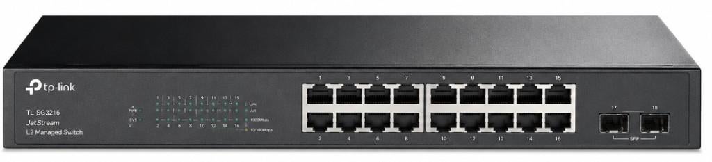 TP-Link TL-SG3216 JetStream 16Port Gigabit L2 Managed Switch, Computers en Software, Netwerk switches, Gebruikt, Ophalen of Verzenden