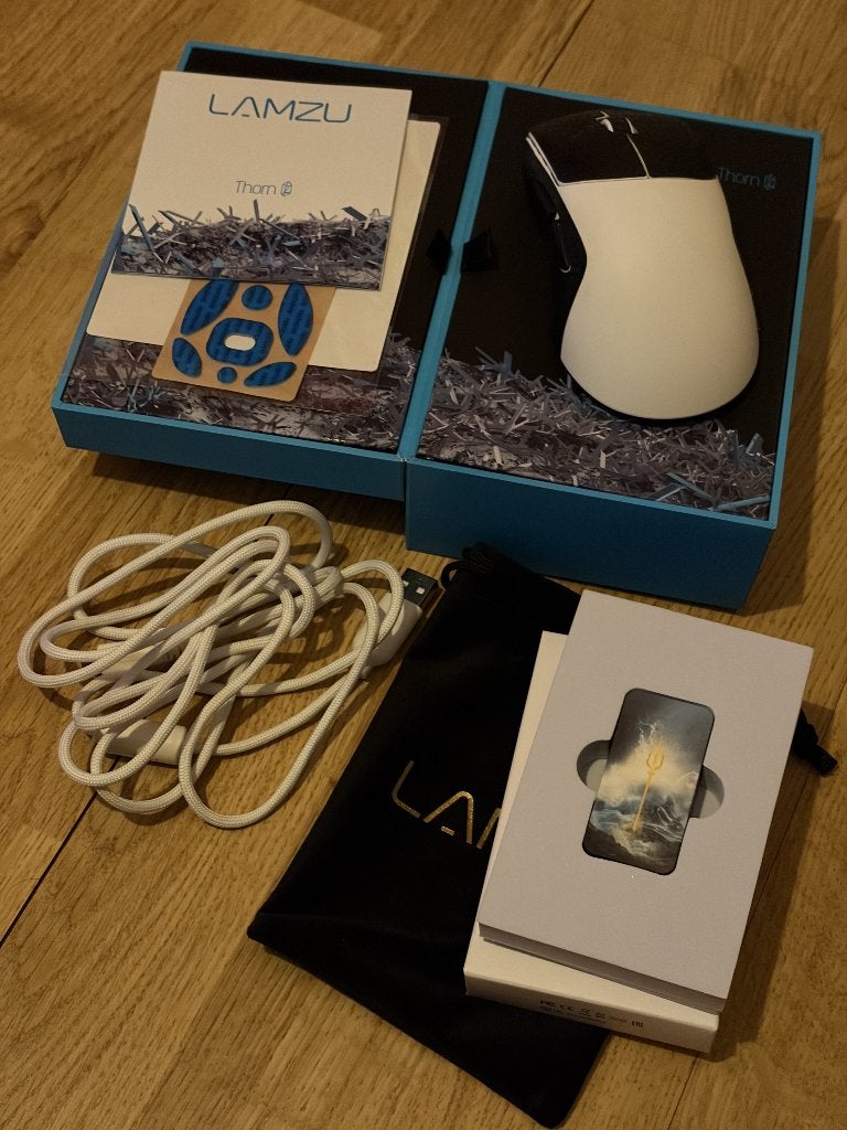 LAMZU Thorn 4K Wireless Gaming Mouse – Wit, Computers en Software, Ophalen, Rechtshandig, Muis, Ergonomisch
