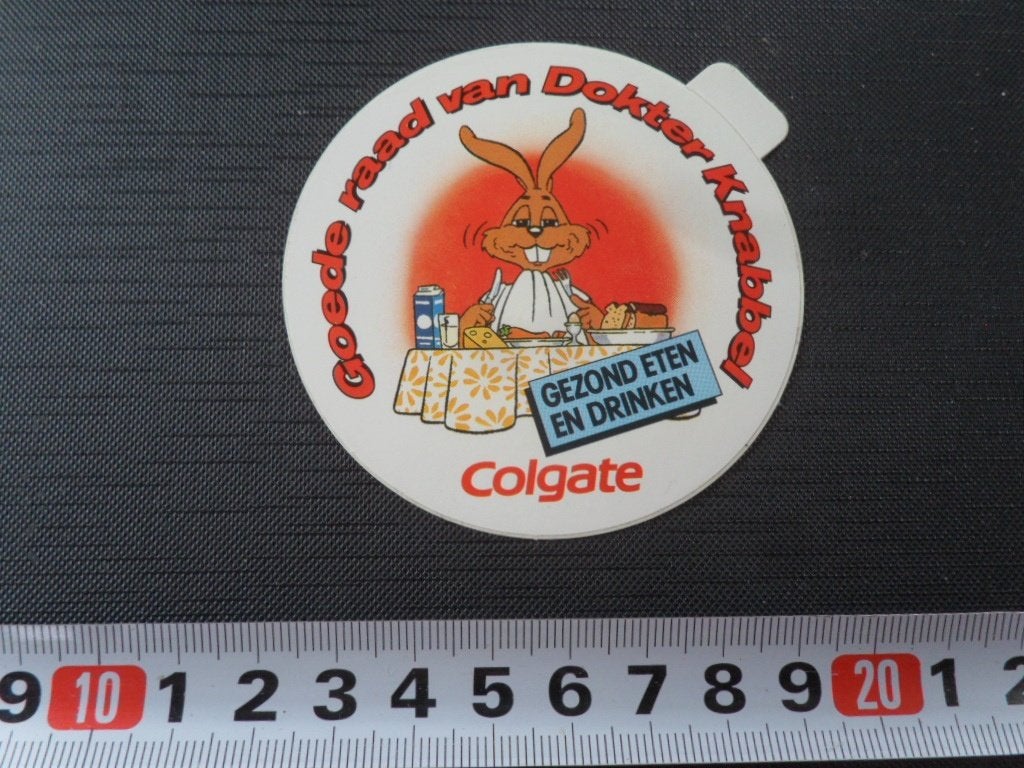 sticker  COLGATE Goede raad van dokter Knabbel  GV081 *, Ophalen, Zo goed als nieuw