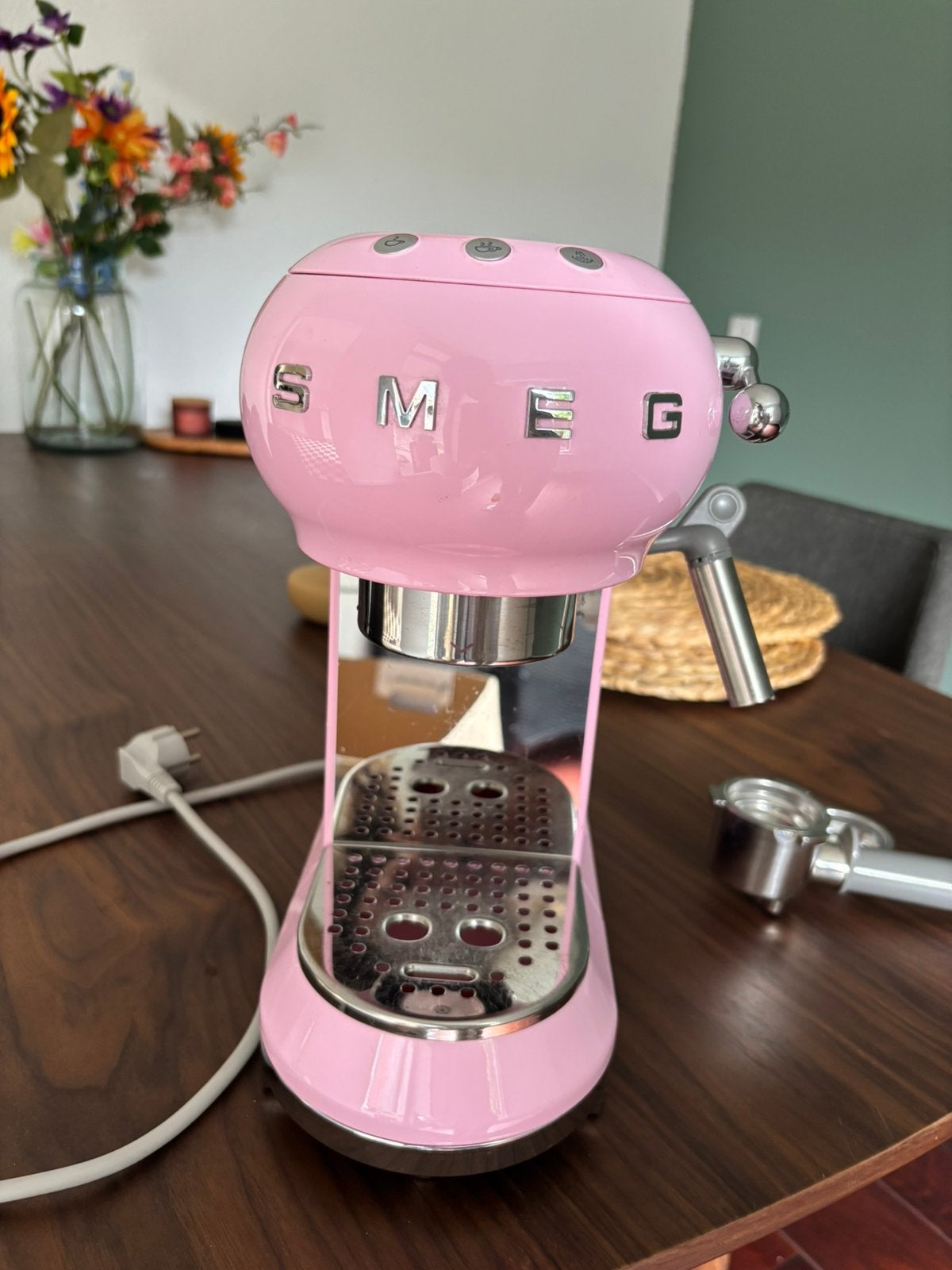 Smeg espresso apparaat roze, Ophalen of Verzenden, Gebruikt, Espresso apparaat