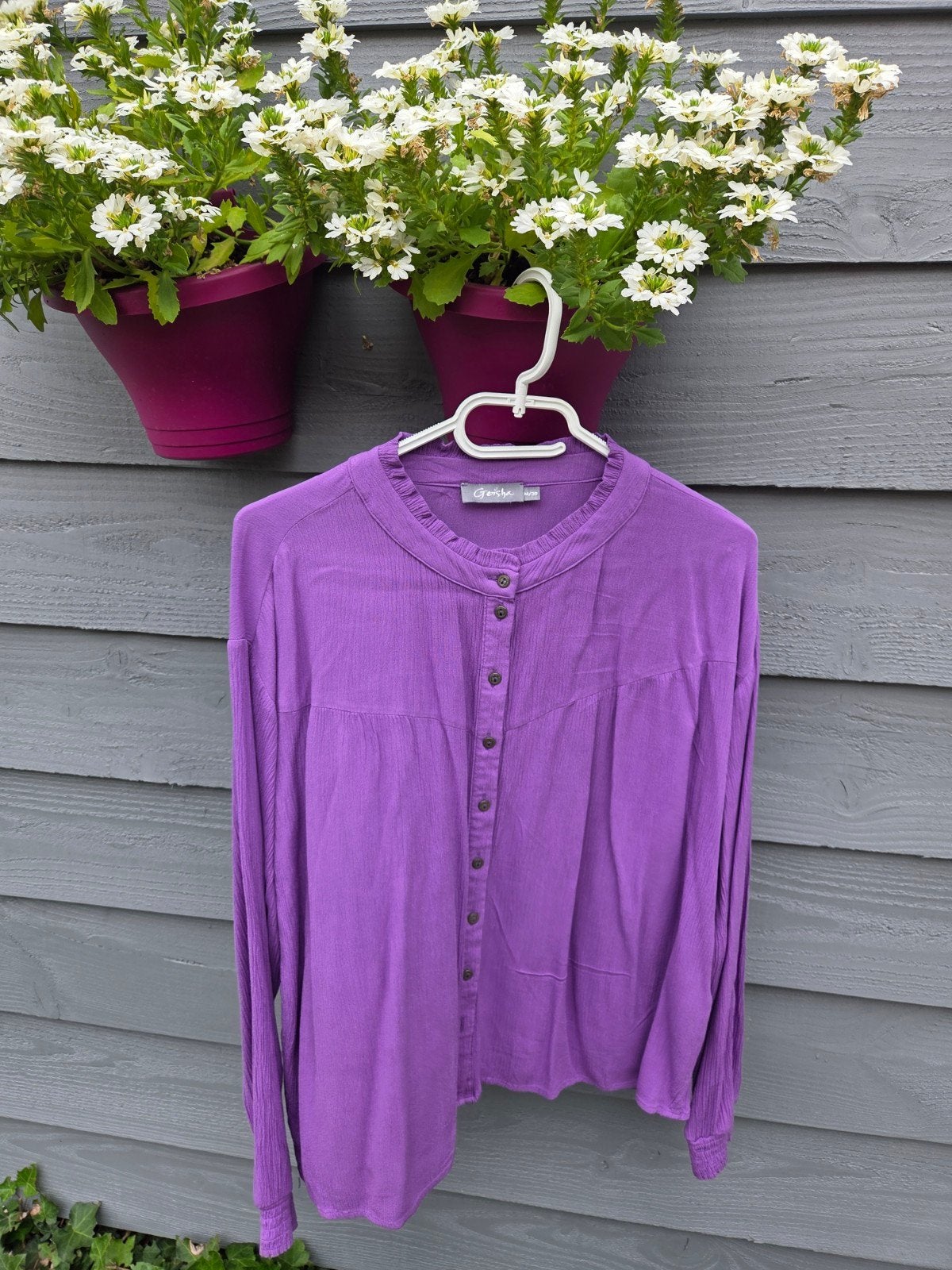 Geisha paarse blouse maat M/38 €10, Maat 38/40 (M), Geisha, Paars, Ophalen of Verzenden