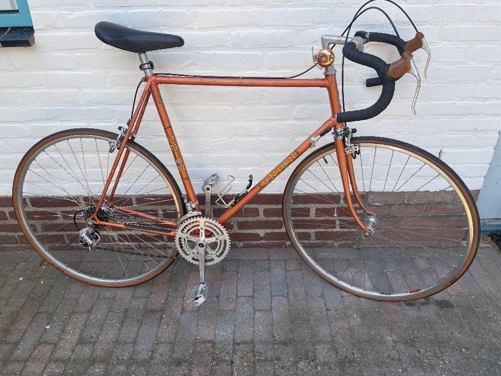 Union vintage racefiets, Fietsen en Brommers, Fietsen | Racefietsen, 28 inch, Gebruikt, Velgrem, 61 tot 65 cm