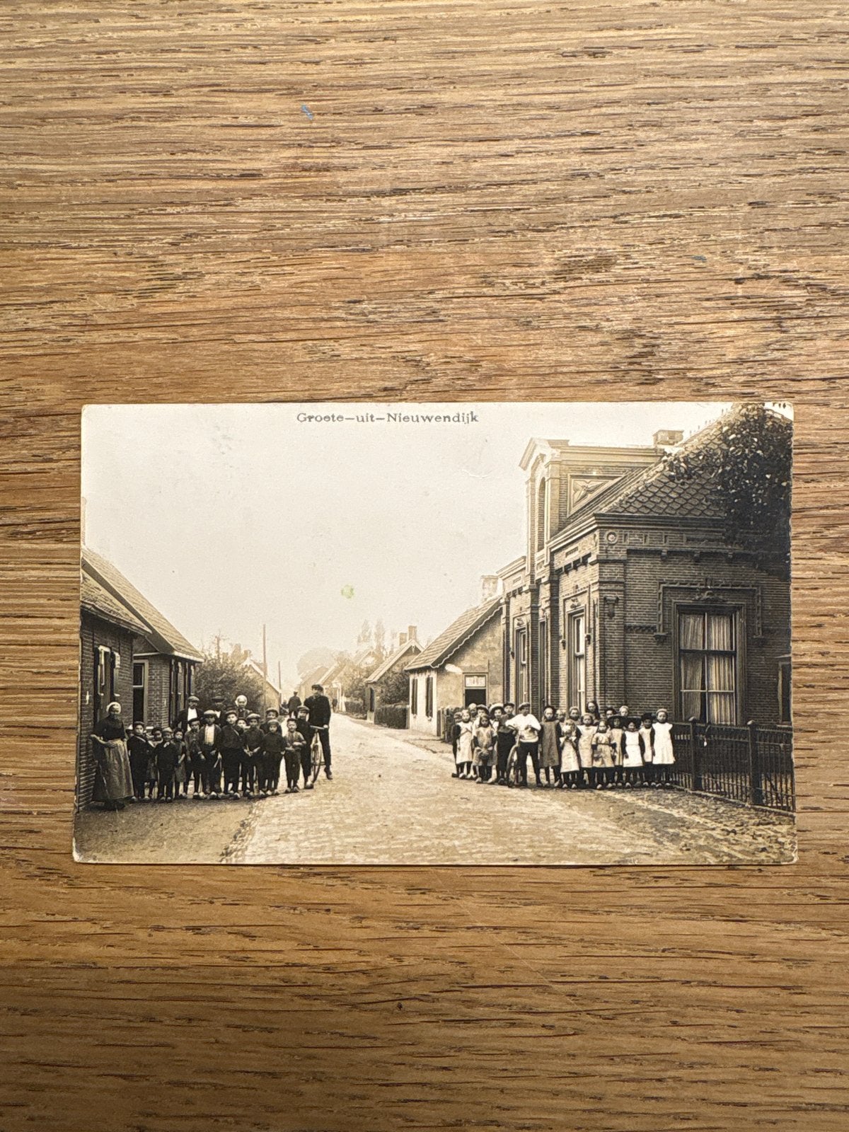 Oude fotokaart Groote-uit-Nieuwendijk, Gelopen, Ophalen of Verzenden, Voor 1920, Gelopen, Noord-Holland