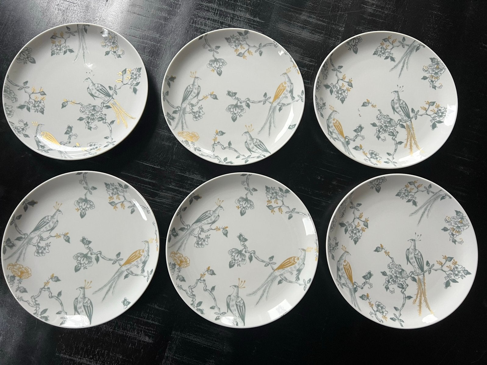 Villeroy & Boch Vivo Limited Edition Peacock 6 ontbijtborden, Ophalen, Porselein, Overige stijlen, Bord(en)